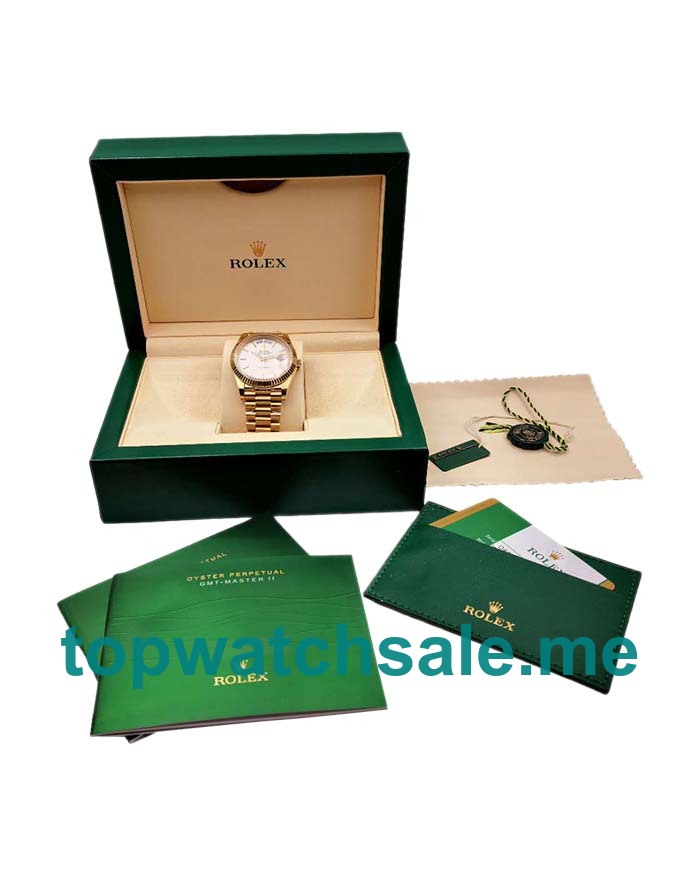 UK Silver Diagonal Dials Gold Rolex Day-Date 228238 Replica Watches