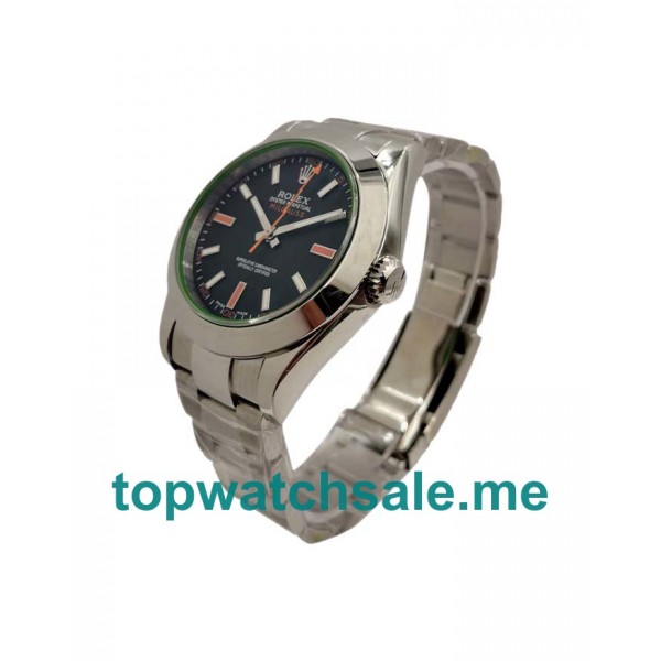 UK Black Dials Steel Rolex Milgauss 116400 GV Replica Watches