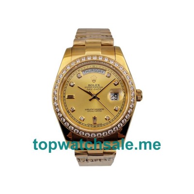 UK Champagne Dials Gold Rolex Day-Date 118348 Replica Watches