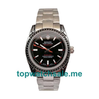 UK Black Dials Steel Rolex Milgauss 116400 Replica Watches