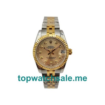 UK Champagne Dials Steel And Gold Rolex Datejust 178273 Replica Watches