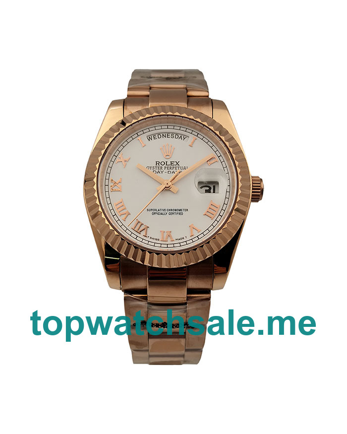 UK White Dials Rose Gold Rolex Day-Date 118235 Replica Watches