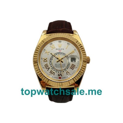 UK Silver Dials Gold Rolex Sky-Dweller 326138 Replica Watches