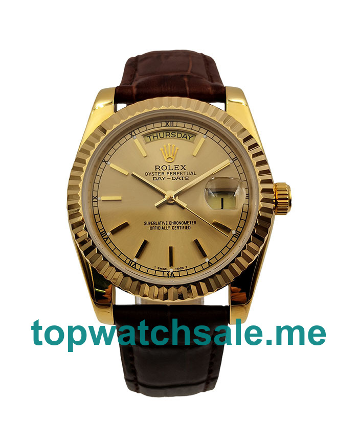 Champagne Dials Fake Rolex Day Date 18038 Watches UK Made From 18CT Gold