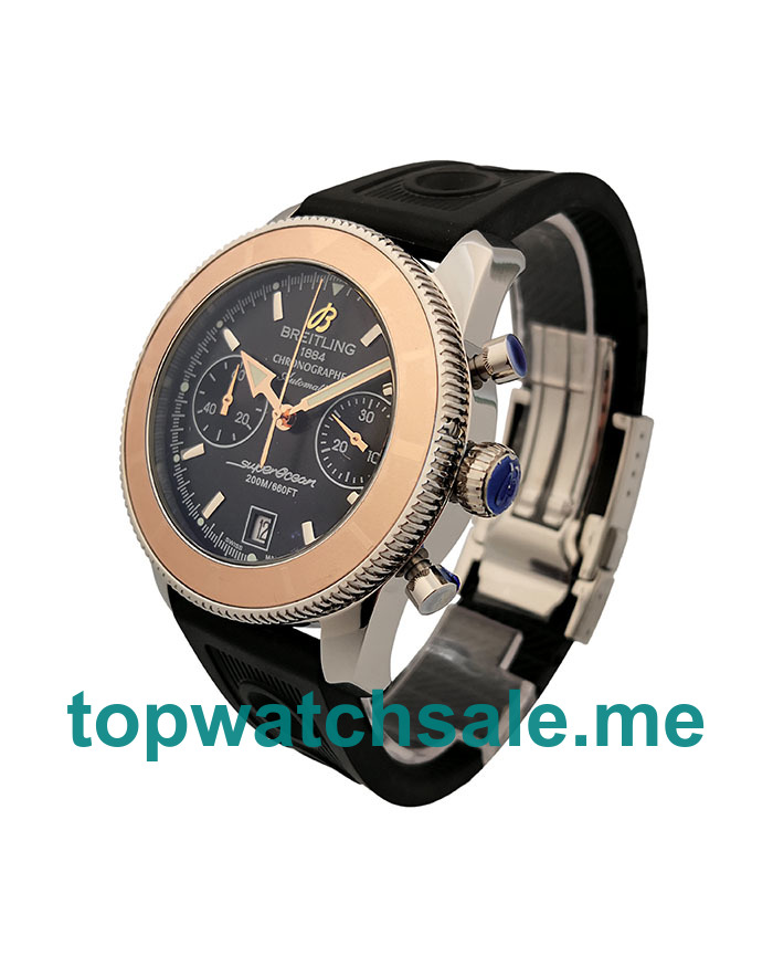 UK Black Dials Steel And Rose Gold Breitling Superocean Heritage U23370 Replica Watches