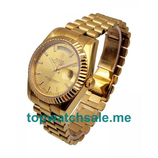 UK Champagne Dials Gold Rolex Day-Date 118238 Replica Watches