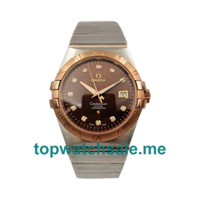 UK Steel And Rose Gold Replica Omega Constellation 123.20.35.20.63.001 Watches