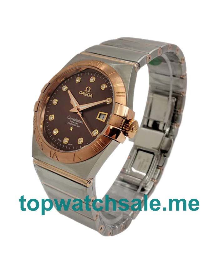 UK Steel And Rose Gold Replica Omega Constellation 123.20.35.20.63.001 Watches