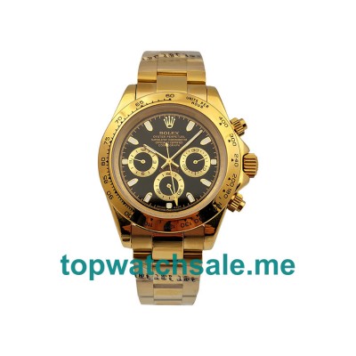 UK Black Dials Gold Rolex Daytona 116528 Replica Watches