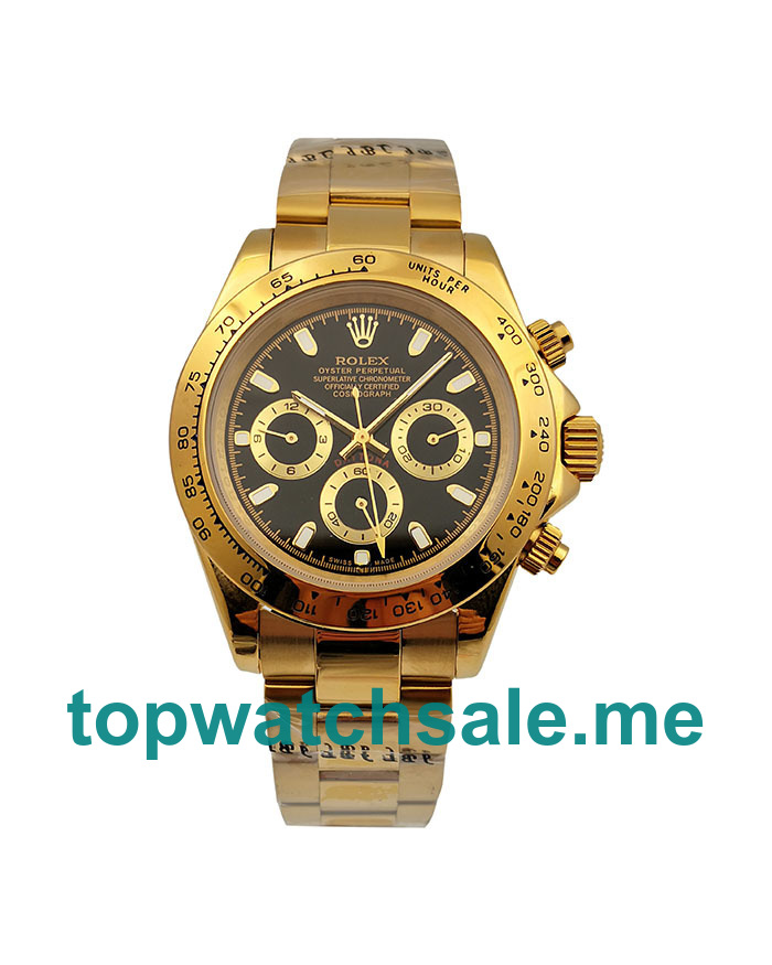 UK Black Dials Gold Rolex Daytona 116528 Replica Watches