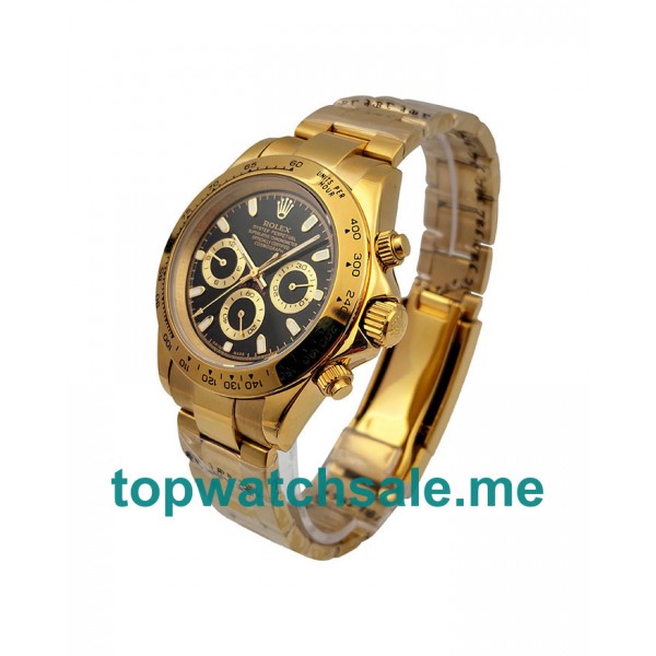 UK Black Dials Gold Rolex Daytona 116528 Replica Watches