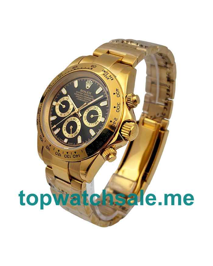 UK Black Dials Gold Rolex Daytona 116528 Replica Watches