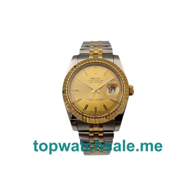 UK Champagne Dials Steel And Gold Rolex Datejust 16233 Replica Watches