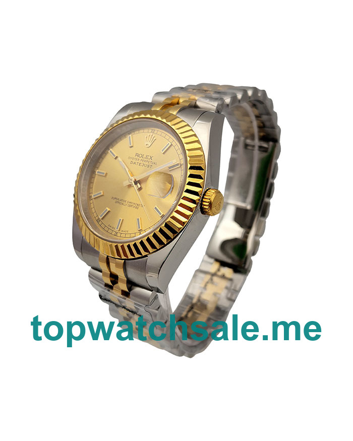 UK Champagne Dials Steel And Gold Rolex Datejust 16233 Replica Watches