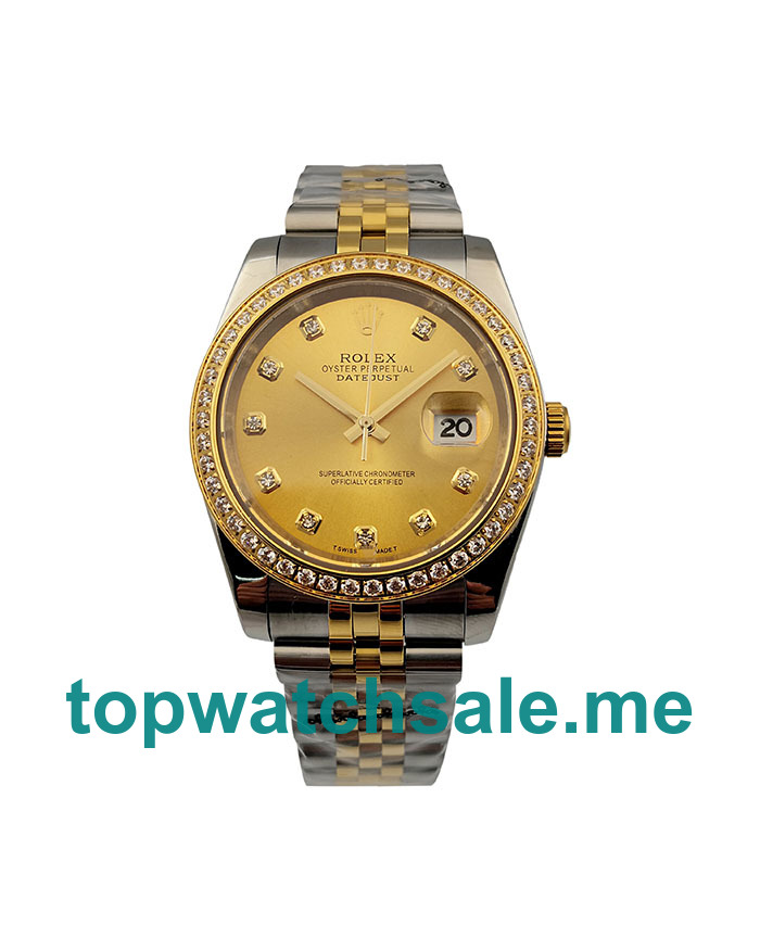 UK Champagne Dials Steel And Gold Rolex Datejust 116243 Replica Watches