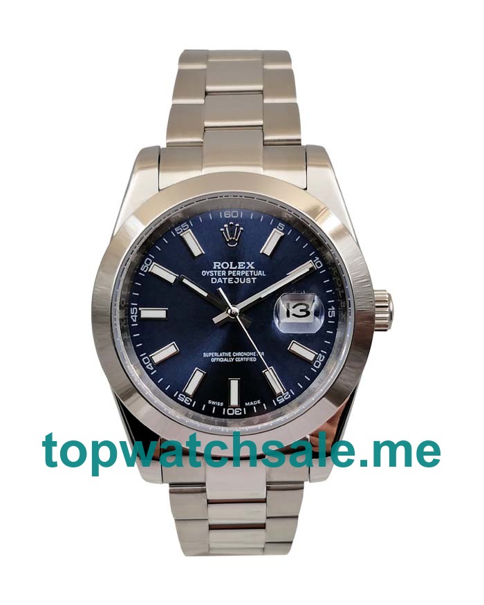 UK Blue Dials Steel Rolex Datejust 126300 Replica Watches