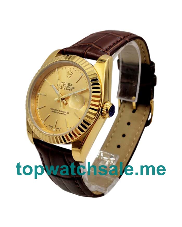 UK Champagne Dials Gold Rolex Datejust 1503 Replica Watches