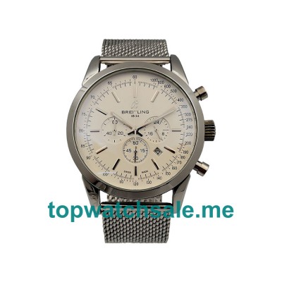 UK White Dials Steel Breitling Transocean Chronograph AB0152 Replica Watches