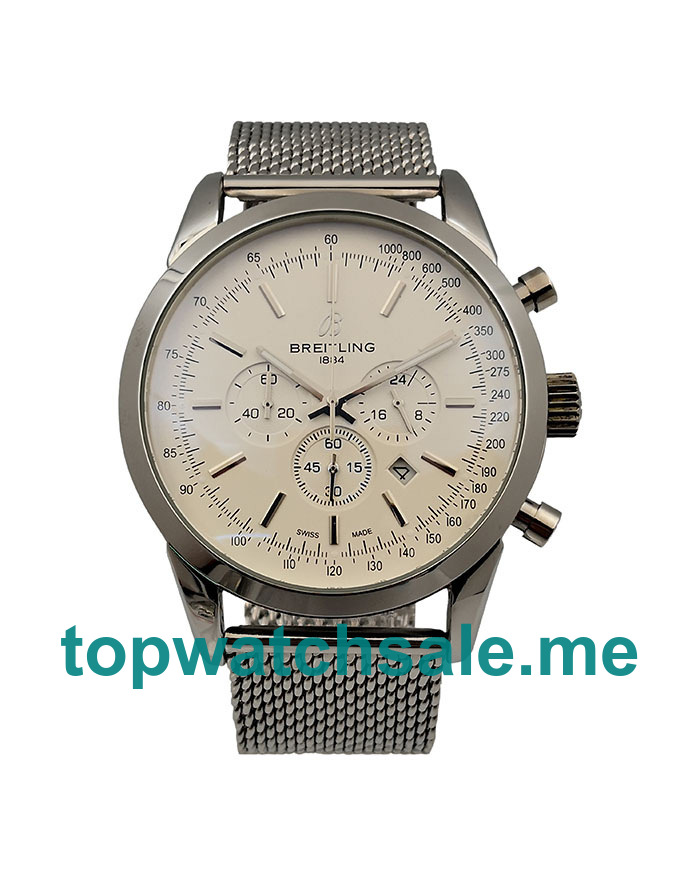 UK White Dials Steel Breitling Transocean Chronograph AB0152 Replica Watches