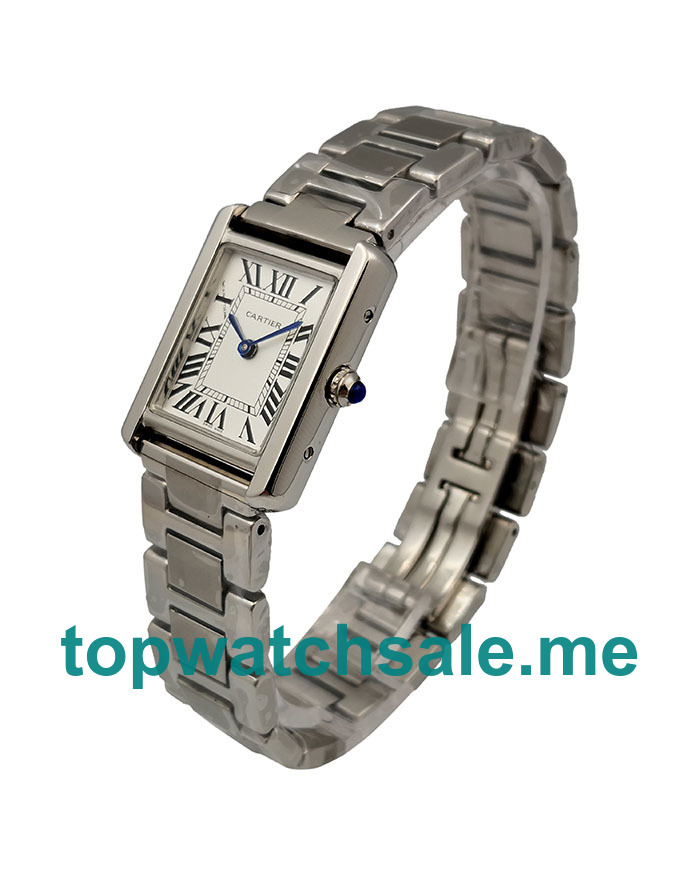 UK Stainless Steel Cartier Tank W5200014 Replica Watches For Women