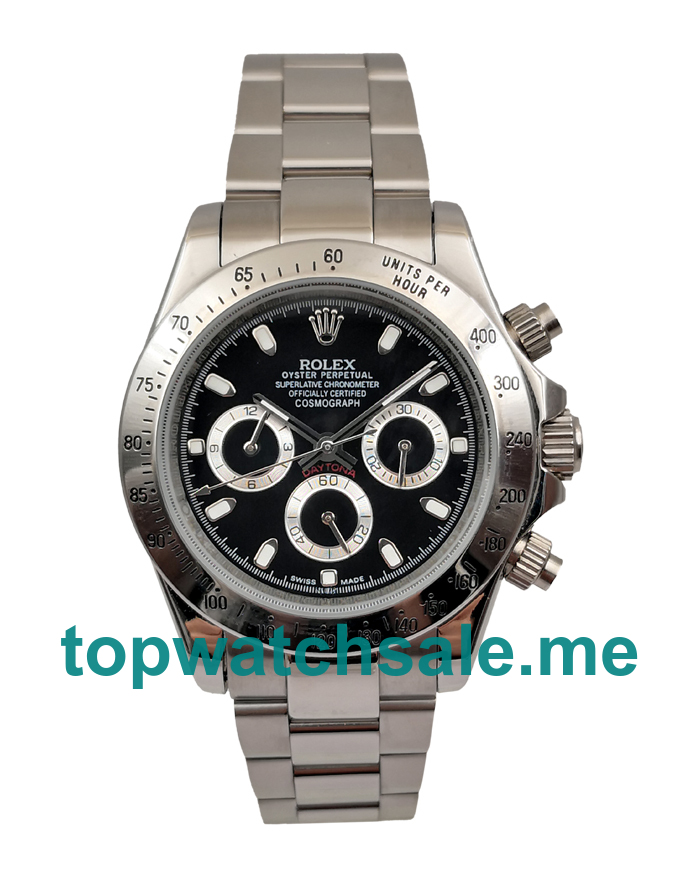 UK Black Dials Steel Rolex Daytona 116520 Replica Watches