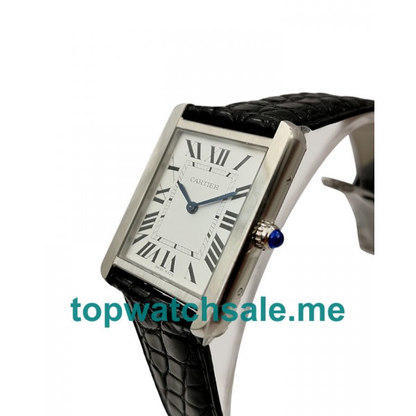 UK White Dials Steel Cartier Tank Solo WSTA0028 Replica Watches