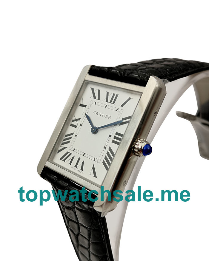 UK White Dials Steel Cartier Tank Solo WSTA0028 Replica Watches