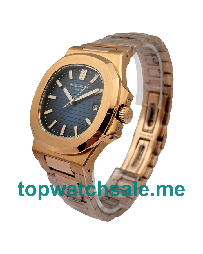 UK Blue Dials Rose Gold Patek Philippe Nautilus 5711/1R Replica Watches