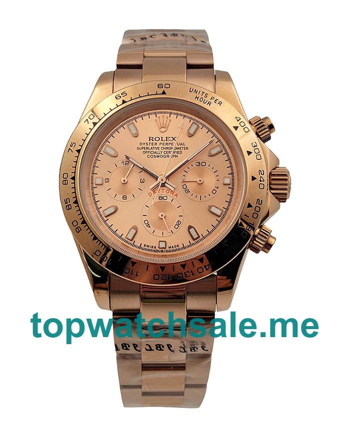 UK Pink Dials Rose Gold Rolex Daytona 116505 Replica Watches