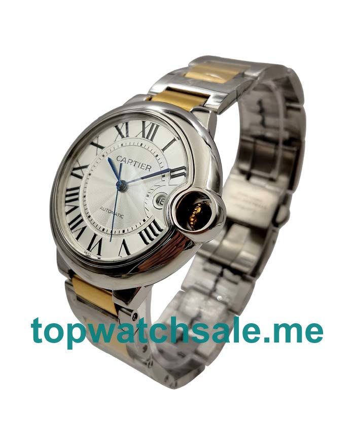 UK Silver Dials Steel And Gold Cartier Ballon Bleu W69009Z3 Replica Watches