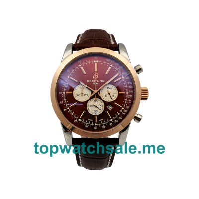 UK Coffee Dials Steel And Rose Gold Breitling Transocean UB015212 Replica Watches