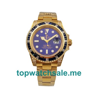 UK Blue Dials Gold Rolex Submariner 116618 Replica Watches