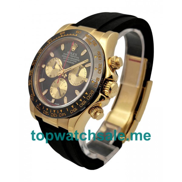 UK Black Dials Gold Rolex Cosmograph Daytona 116518LN JH Replica Watches