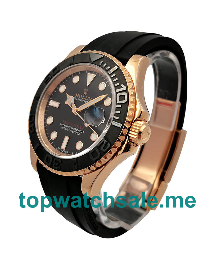 UK Black Dials Rose Gold Rolex Yacht-Master 40 116655 AR Replica Watches