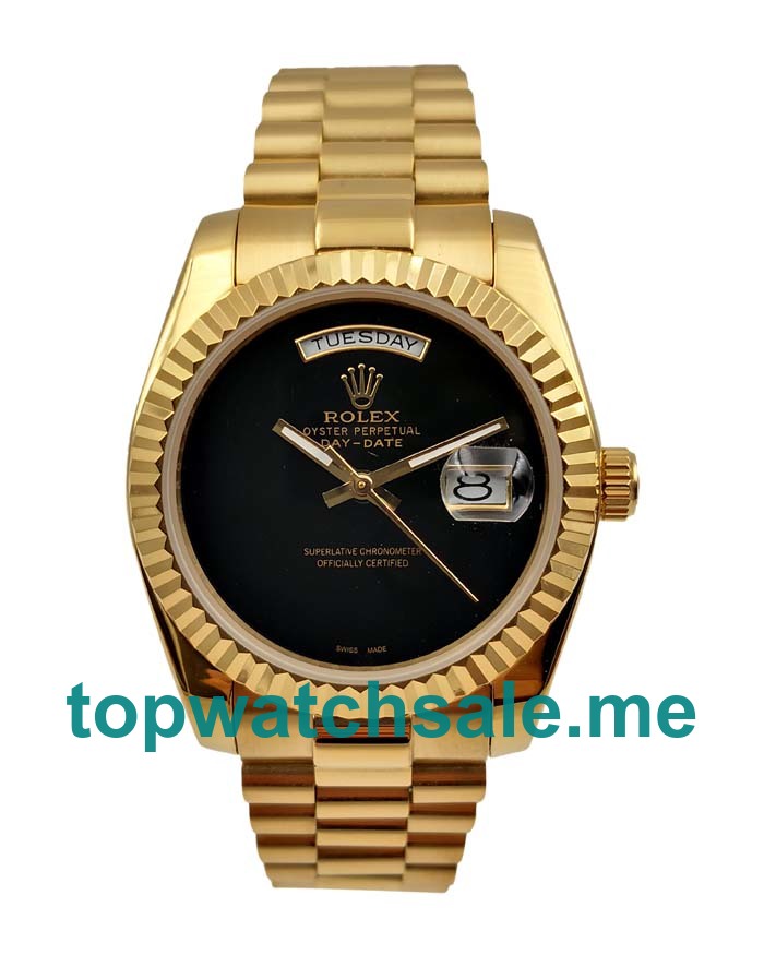 UK Black Dials Gold Rolex Day-Date 18038 Replica Watches