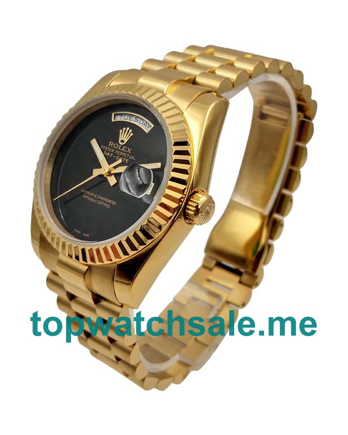 UK Black Dials Gold Rolex Day-Date 18038 Replica Watches