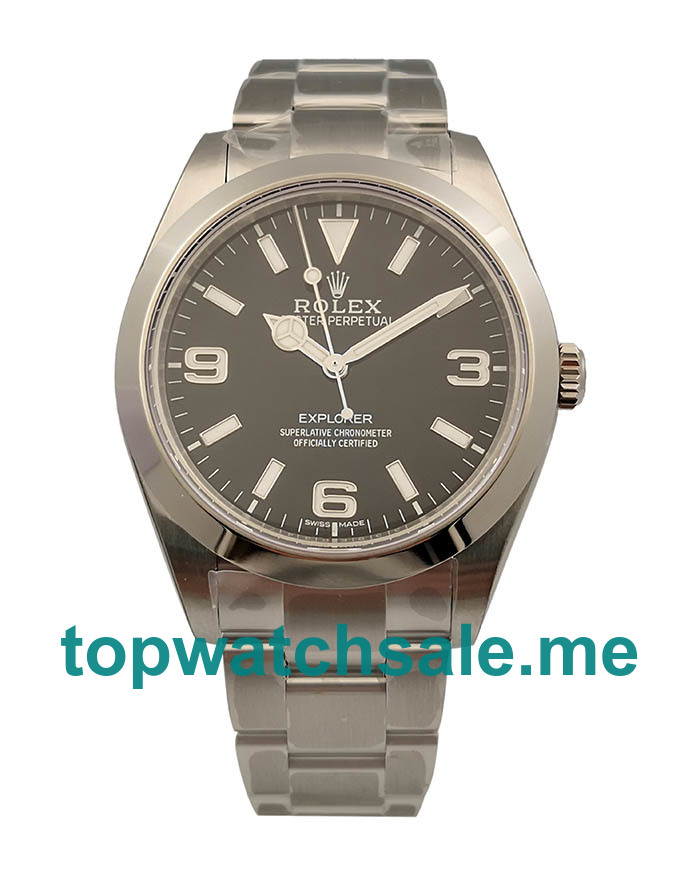 UK Black Dials Steel Rolex Explorer 214270 Replica Watches