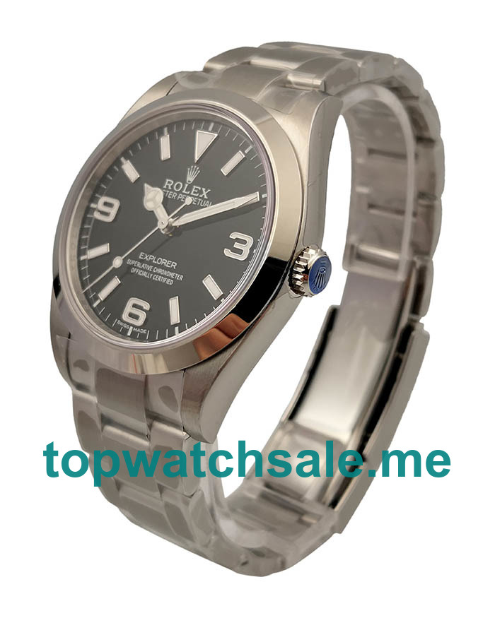 UK Black Dials Steel Rolex Explorer 214270 Replica Watches