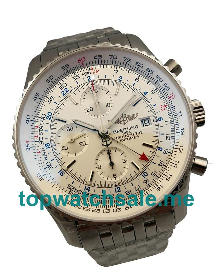 UK White Dials Steel Breitling Navitimer World A24322 Replica Watches