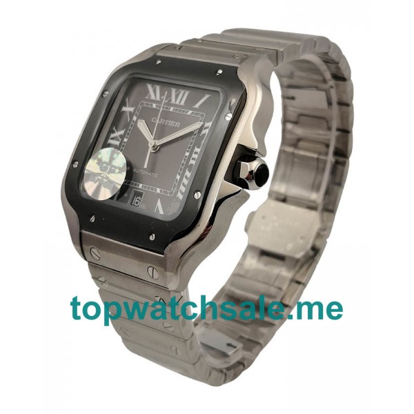 UK Black Dials Steel Cartier Santos WSSA0037 Replica Watches