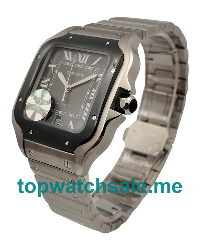 UK Black Dials Steel Cartier Santos WSSA0037 Replica Watches