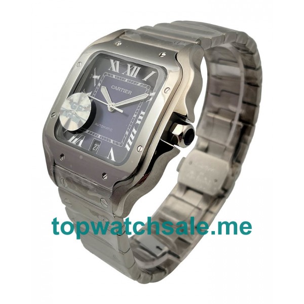 Black Dials Fake Santos De Cartier WSSA0013 Watches UK With Roman Numerals