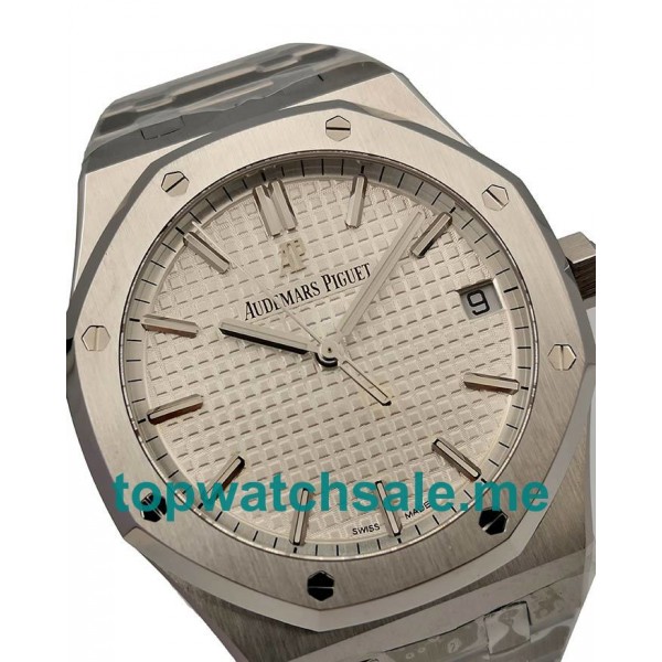 UK White Dials Audemars Piguet Royal Oak 15500ST.OO.1220ST.04 Fake Watches With Date Windows