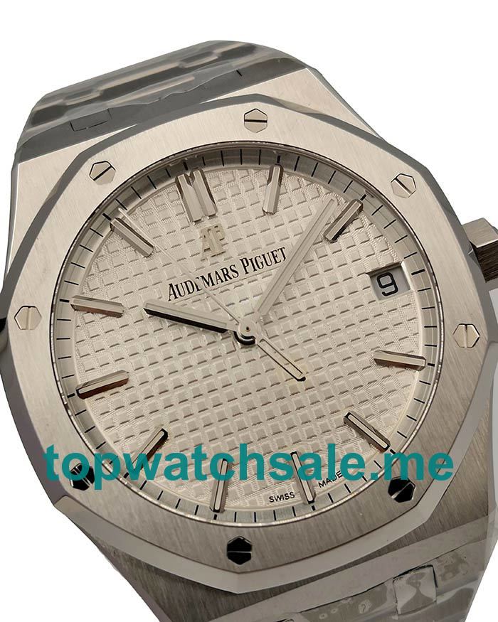 UK White Dials Audemars Piguet Royal Oak 15500ST.OO.1220ST.04 Fake Watches With Date Windows