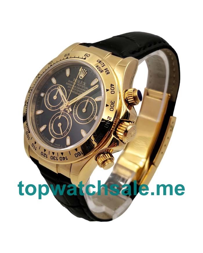 UK Black Dials Gold Rolex Daytona 116508 Replica Watches