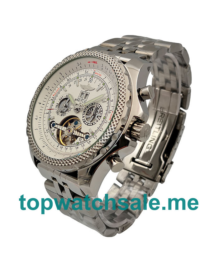 UK White Dials Steel Breitling Bentley Mulliner Tourbillon 18761 Replica Watches