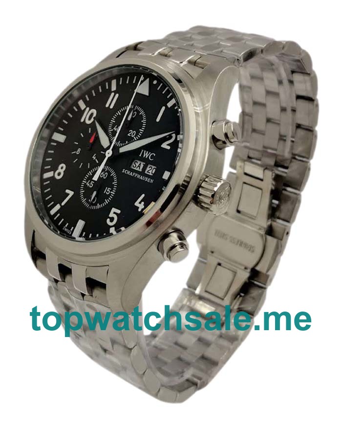 UK Black Dials Steel IWC Pilots IW377710 Replica Watches