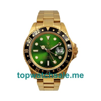 UK Green Dials Gold Rolex GMT-Master II 16718 Replica Watches