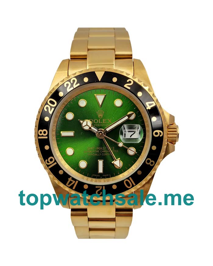 UK Green Dials Gold Rolex GMT-Master II 16718 Replica Watches