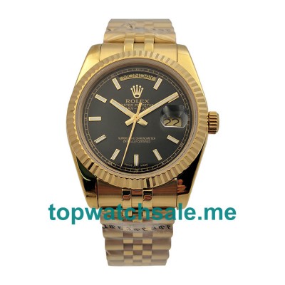 UK Black Dials Gold Rolex Day-Date 118238 Replica Watches